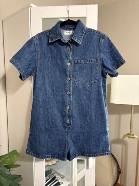 Parke Short Sleeve Denim Romper size XS